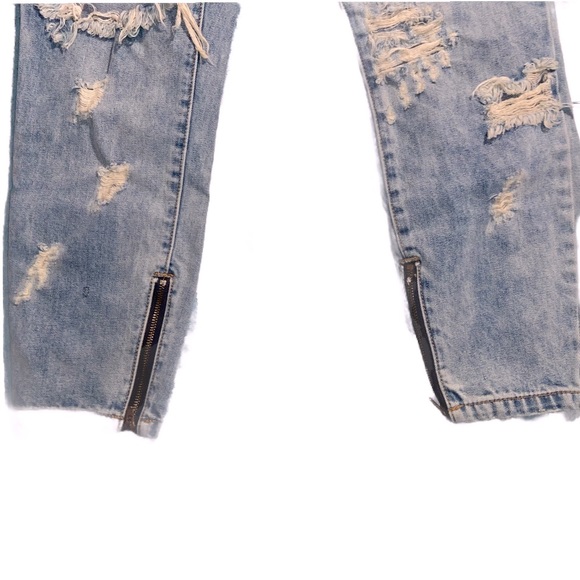 ONE TEASPOON Trashed Free Birds Low Waist Short Rise Rigid Skinny Jeans Size 29 - Picture 5 of 15